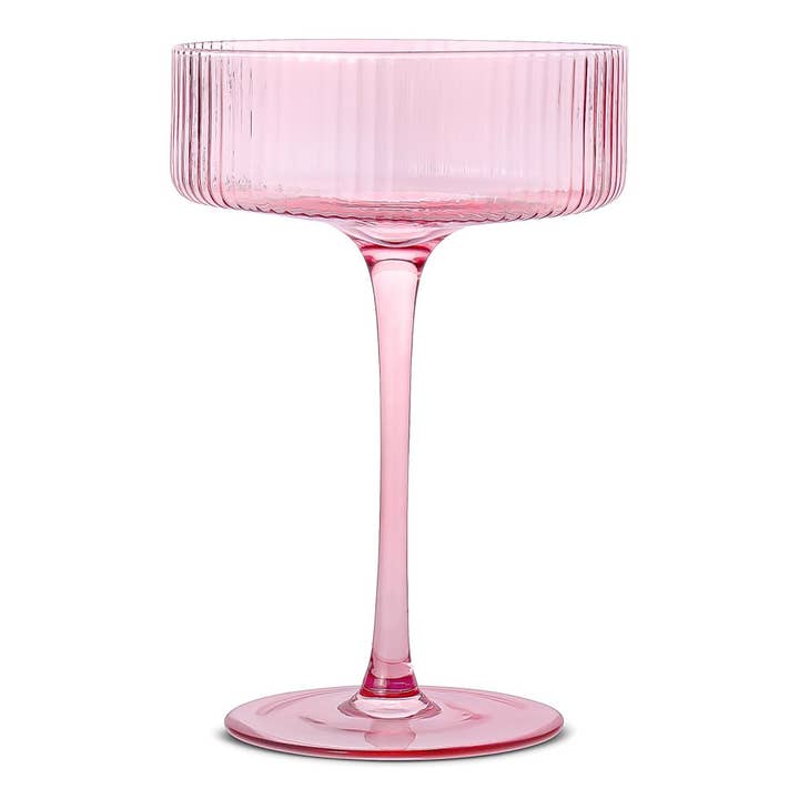 TABLESETTERS LIMITED - Wholesale Cocktail/Liquor Glass - Ribbed Green Cocktail Coupe 290ml, Set of 4