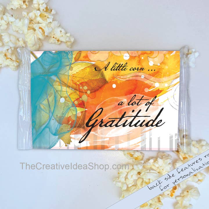 Thank You Gratitude Microwave Popcorn in Wrapper for wholesale by The Creative Idea Shop