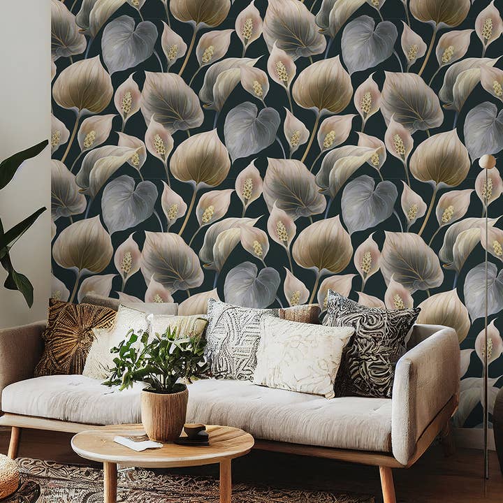 Carta da parati moderna murale floreale del giardino botanico per la vendita all'ingrosso da parte di SimurgWallArts