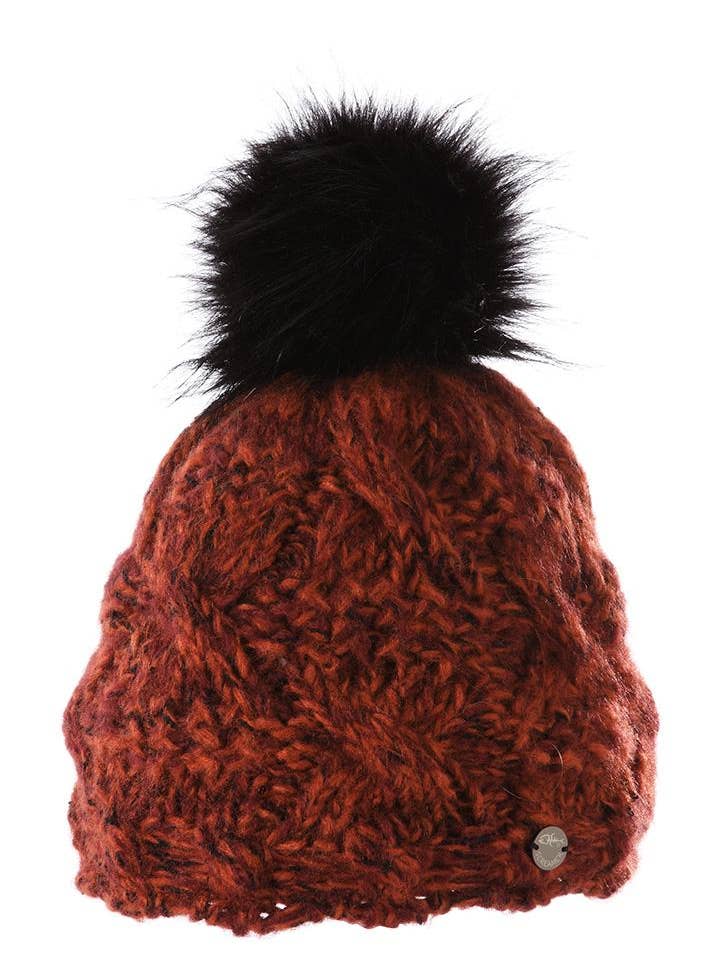 Helen Hand-Knit Women's Beanie with Chunky Cable Pattern for wholesale by Screamer