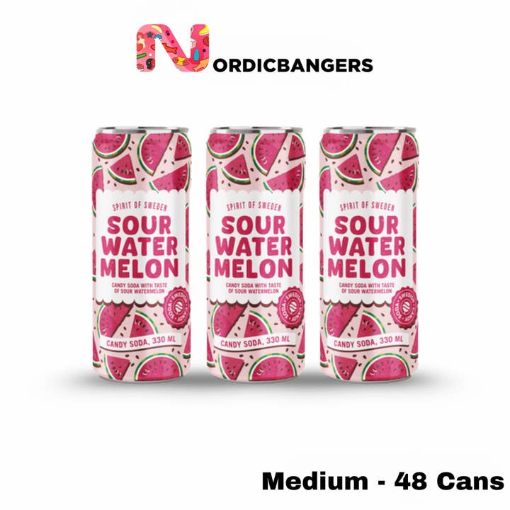 Nordicbangers - Swedish Candy Supply - Wholesale Soda/Carbonated Drink - Swedish Candy Soda - SOUR WATERMELON 10.14 fl oz1