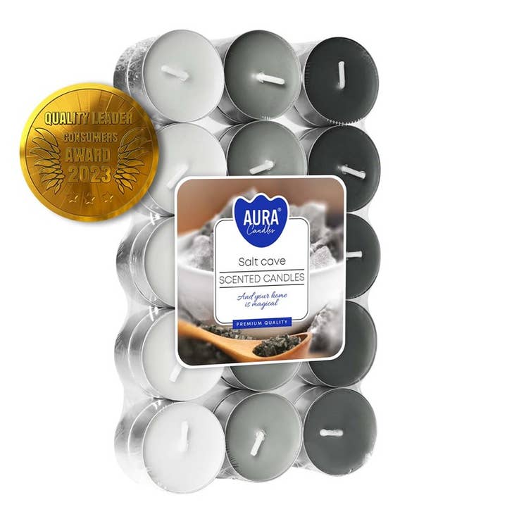 Tea Light Candles (30) Cave Salt (6 pcs) for wholesale by Esoterica Arte