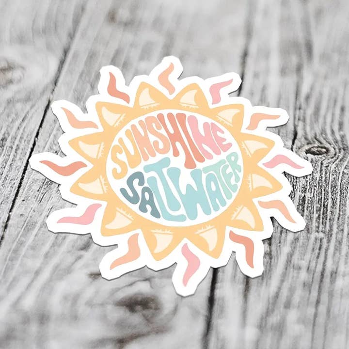 Sunshine Surf Hippie | Small Sticker for wholesale by Sunshine + Saltwater