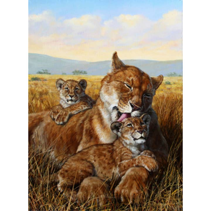Diamond Painting Kit Lioness With Cubs DE7148 for wholesale by RTO&Collection D'Art (RTO Baltic OU)