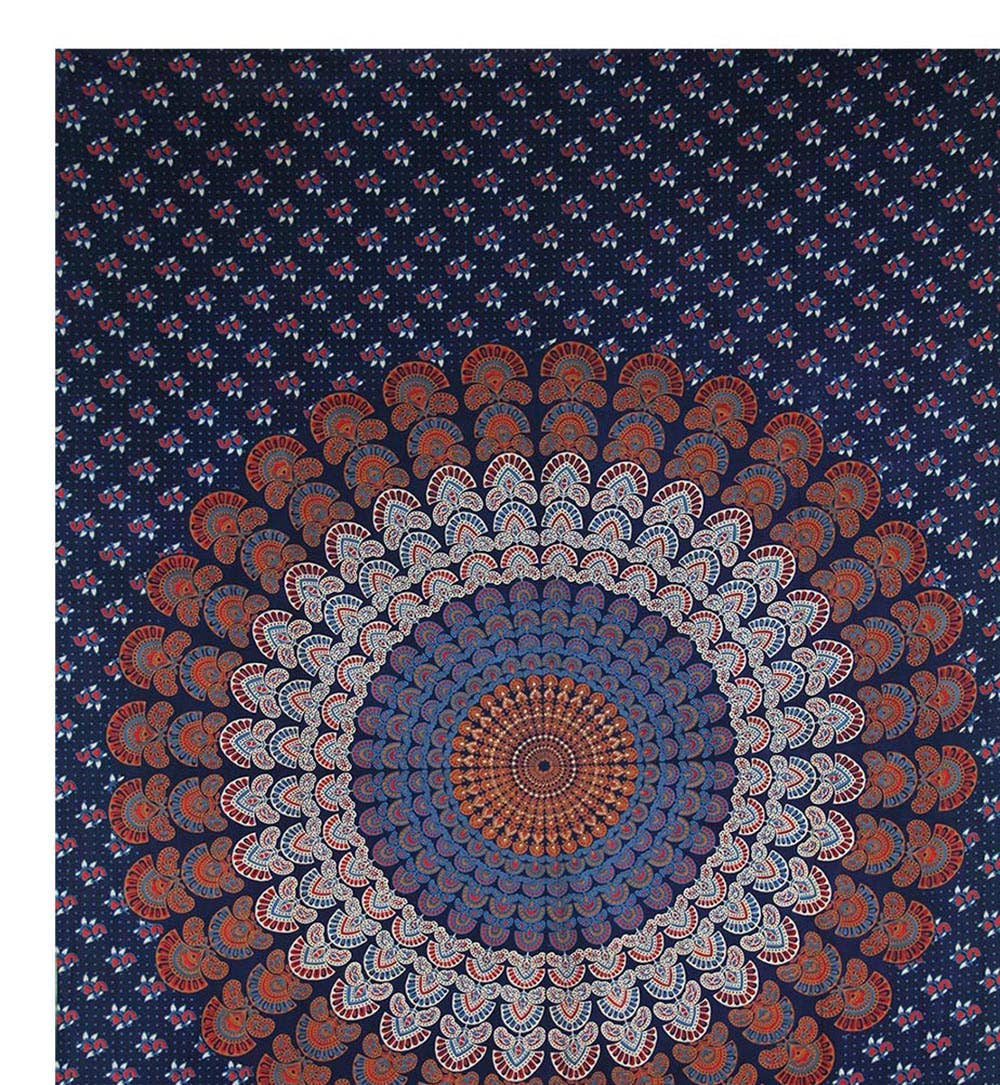 Lungta Imports - Wholesale Tapestry/Textile - Lotus Mandala Tapestry Wall Decor Beach Throw 80”X50”22