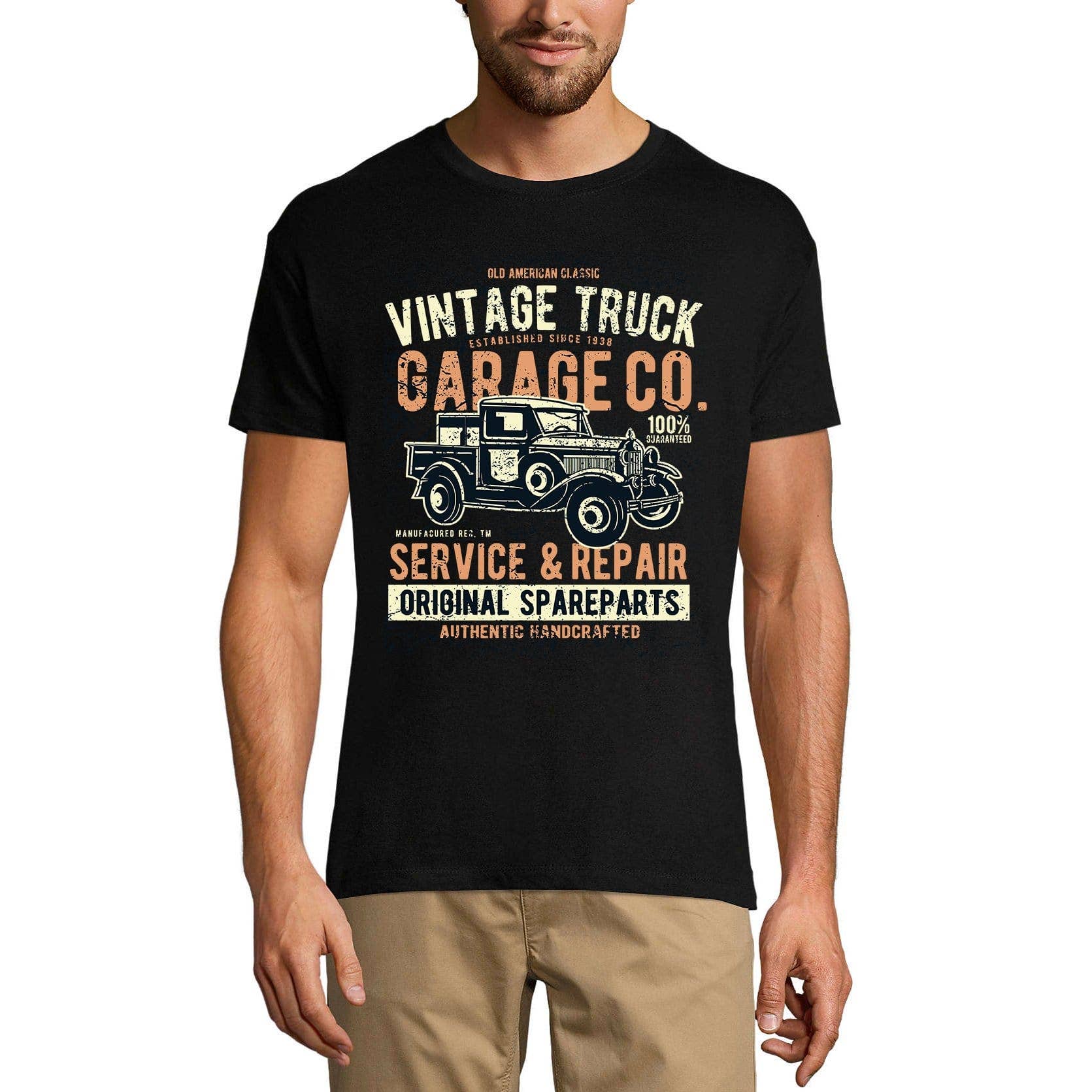 Noir T-shirt graphique homme ULTRABASIC vintage camion depuis 1938 – Garage CO – Pour amateurs de voitures en vente sur Faire0