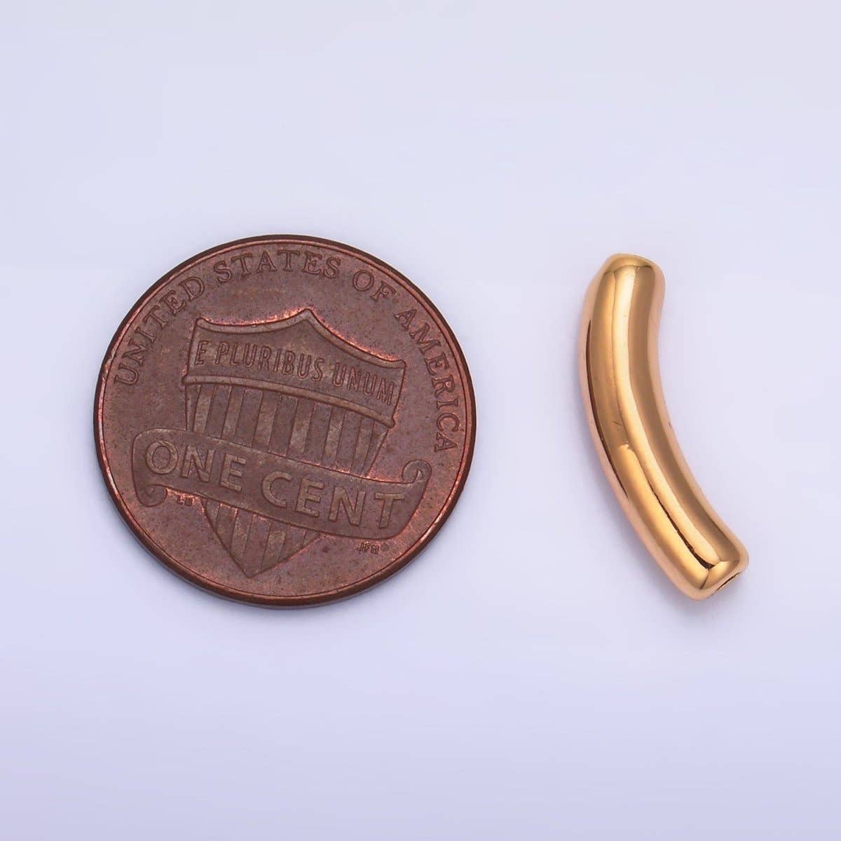 Aim Eternal - Wholesale Beads - 24K Gold Filled Minimalist Curved Tube Bead | B1672