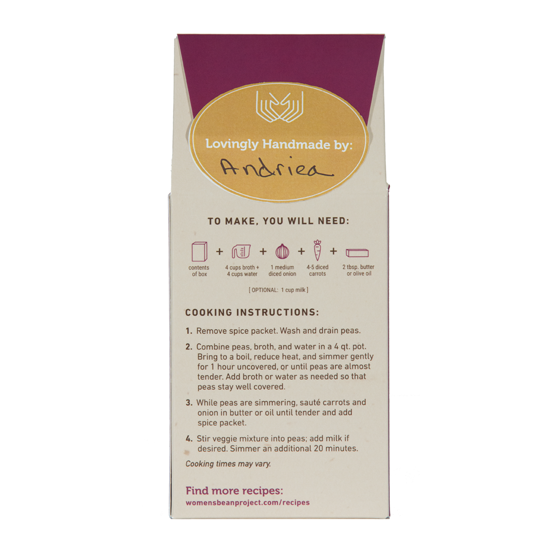 Women’s Bean Project - Venta al por mayor Sopas - Sopa de guisantes picante1