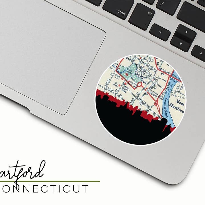 Paperfinch Design - Vendita all'ingrosso Adesivo - Adesivo skyline della città del Connecticut | Più città
