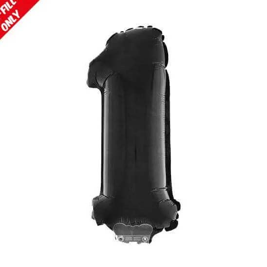 Balloon on Stick - 16" Black Number 1 for wholesale by Party Expo, LLC