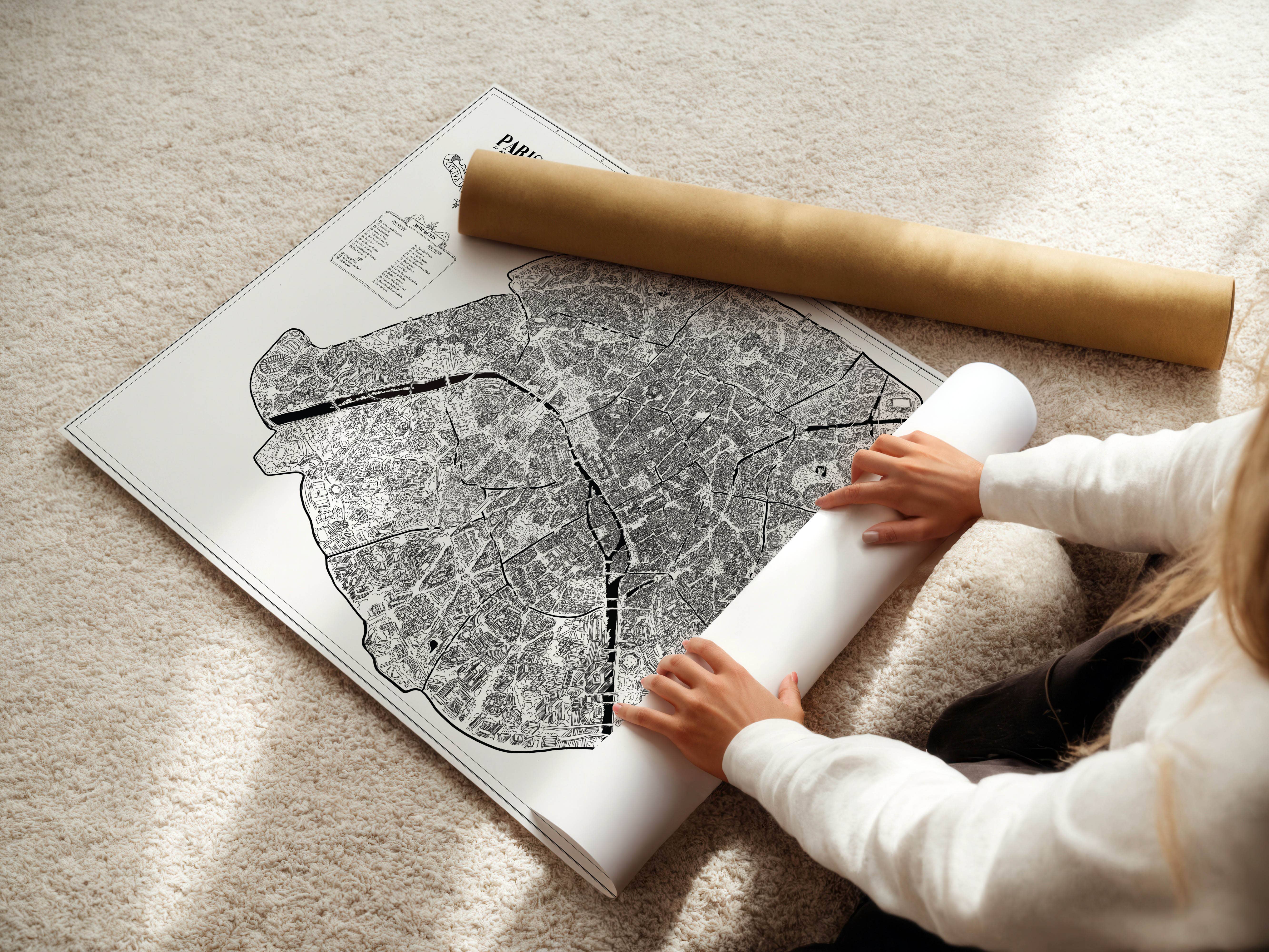 EMILIE ETTORI ILLUSTRATION - Wholesale Art Print - Paris Map Poster7