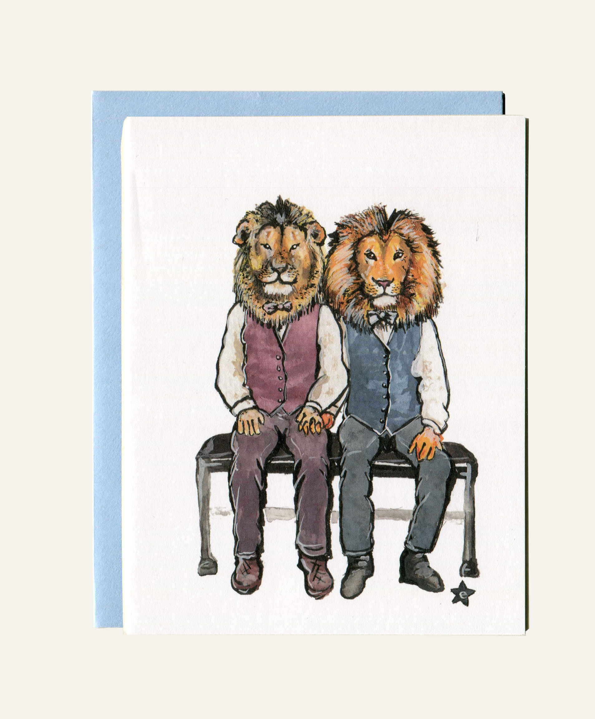 Darling Illustrations - Wholesale Love Card - King of My Heart - Lion Notecard5