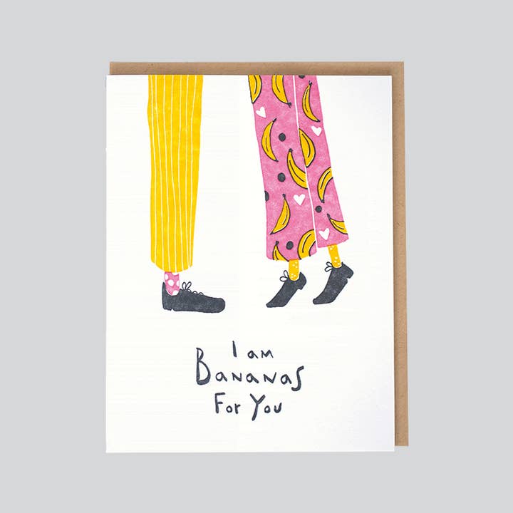 folio press & paperie - Wholesale Love Card - I Am Bananas For You Card
