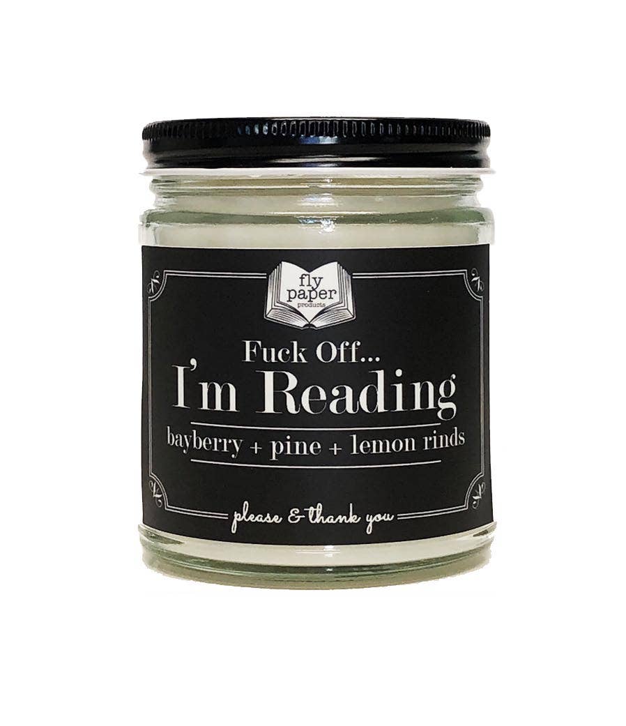 Fly Paper Products - Wholesale Jar/Filled Candle - F... Off I'm Reading 9oz Glass Candle Bayberry + Pine