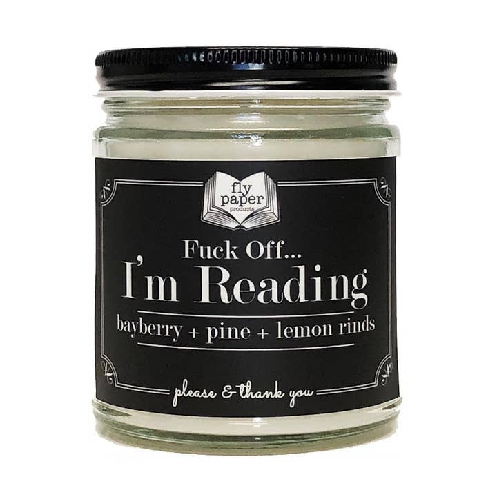 Fly Paper Products - Wholesale Jar/Filled Candle - F... Off I'm Reading 9oz Glass Candle Bayberry + Pine0