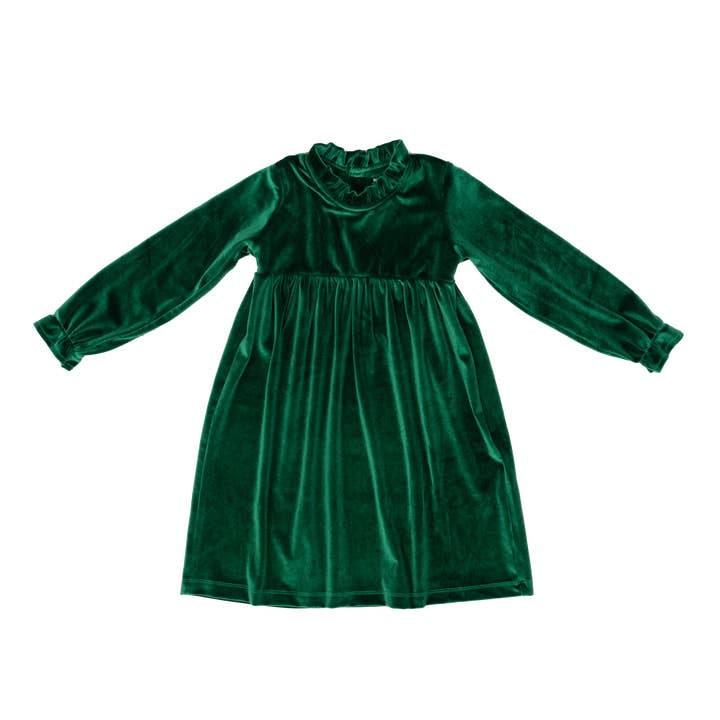 Kaitlin Green Velvet Dress for wholesale by The Oaks Apparel Company