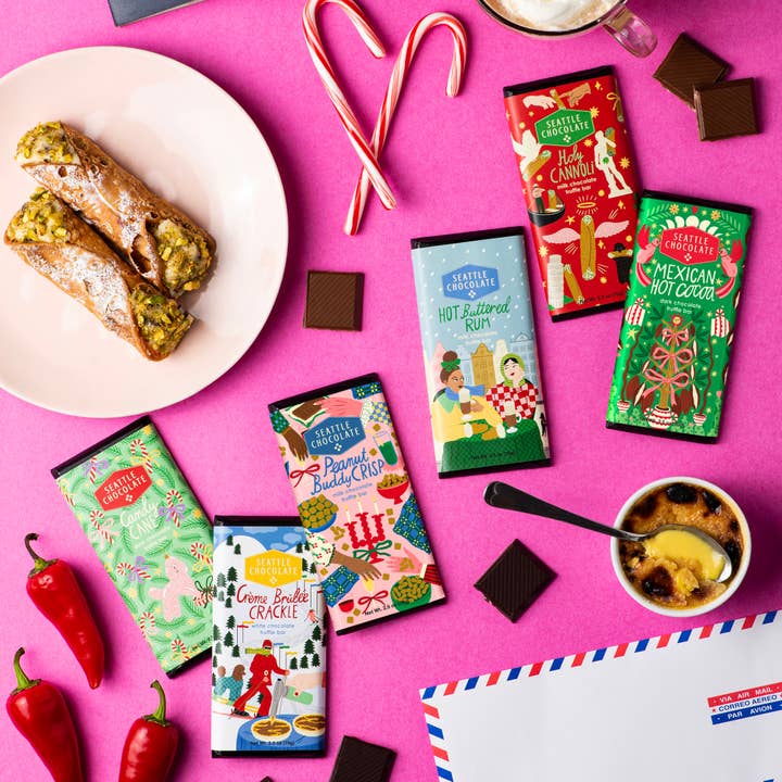 Seattle Chocolate Presents MAEVE - Wholesale Chocolate Bar - Holiday - Candy Cane Truffle Bar