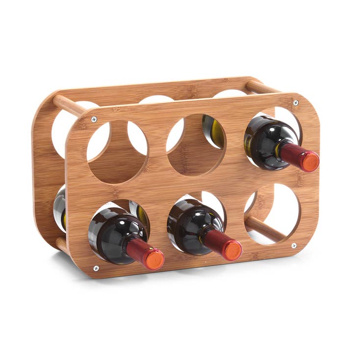 Wine rack for 6 bottles, bamboo for wholesale by Zeller Present