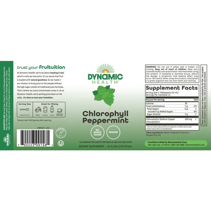 Dynamic Health - Wholesale Oral Supplement/Vitamin - Liquid Chlorophyll - Peppermint2