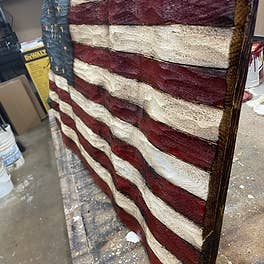 Schmedic Woodworking - Wholesale Sign - 1776 Textured Wavy Flag