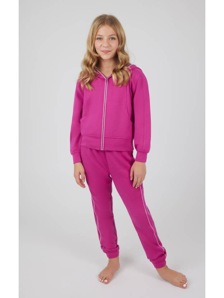 90 Degree by Reflex & Yogalicious – Großhandel Sportbekleidungsset – Kinder – Mädchen Scuba-Set mit Jacke und Jogginghose mit Reißverschluss.9