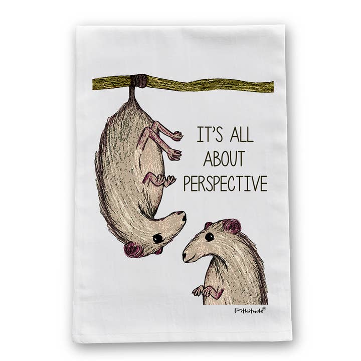 Possum Perspective Dish Towel for wholesale by Pithitude