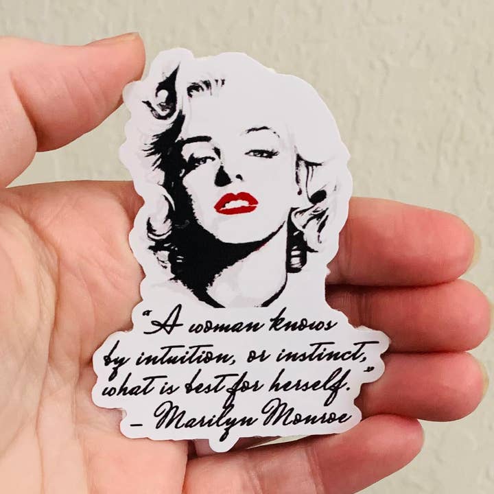 A Woman Knows-Marilyn Sticker/Magnet for wholesale by Oily Graphic Creations
