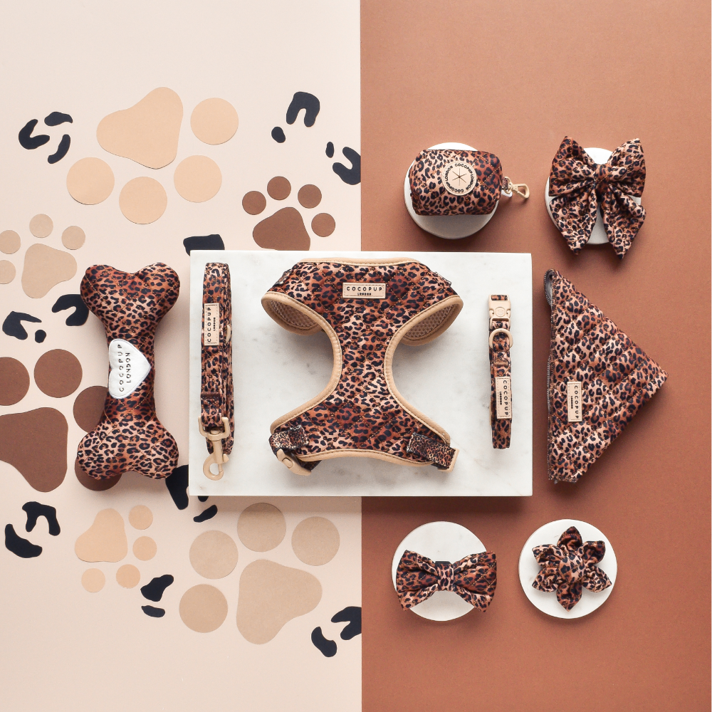 Cocopup London - Wholesale Pet Harness - Dog - Quilted Leopard Pup Adjustable Neck Harness3