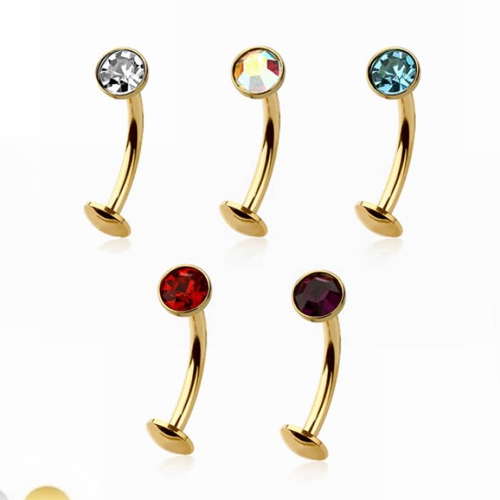 CRAVE - Wholesale Belly ring - BEZEL CZ GEM 316L SURGICAL STEEL THREADLESS FLOATING BELLY B10