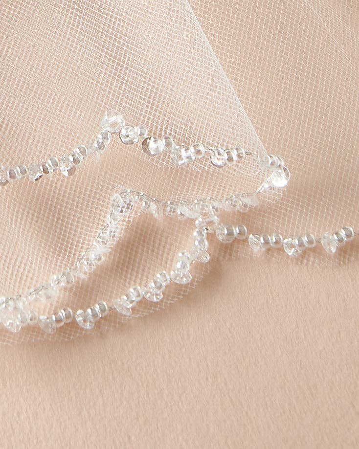 Dareth Colburn Designs - Wholesale Veil - Women's - Kelly Scalloped Edge Beaded Veil2