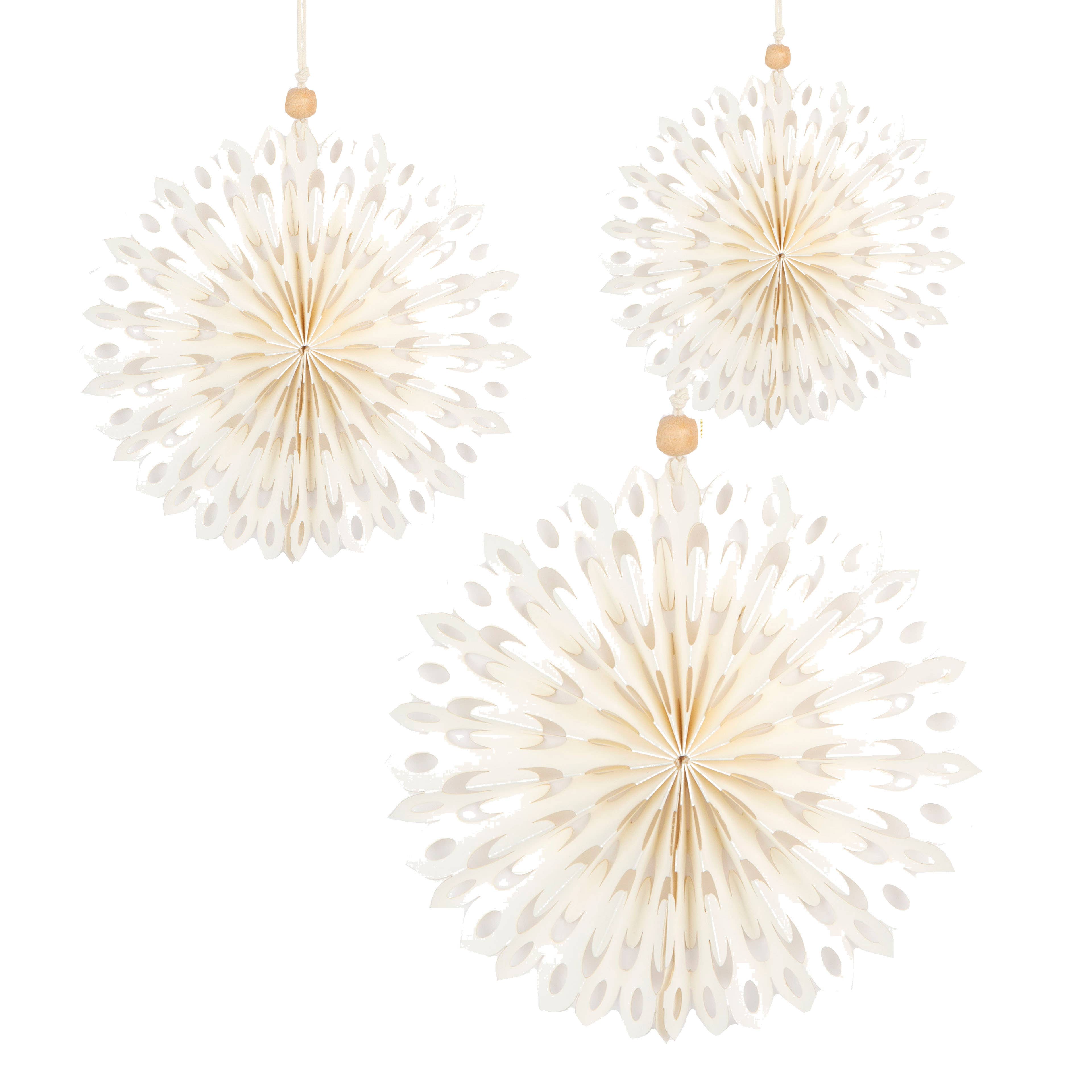 Talking Tables UK – wholesale Christmas decoration – White Paper Fan Decorations | 3 Pack |0