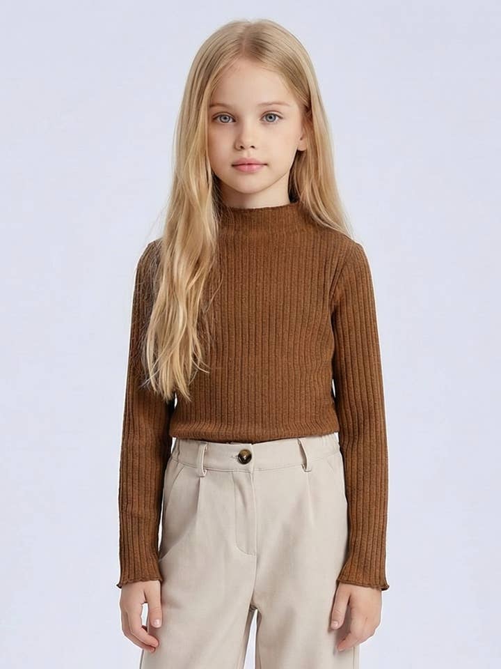 Soft ribbed sweater for girls for wholesale by MINI MIGNON PARIS