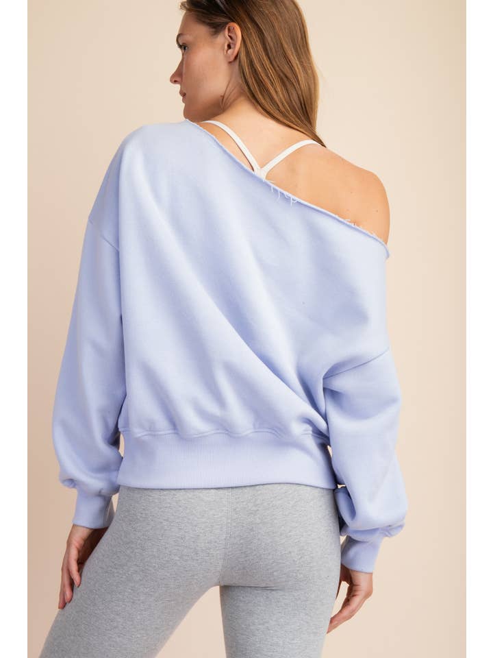 Rae Mode - Wholesale Sweatshirt - Women's - FRENCH TERRY FLEECE OFF SHOULDER SWEATSHIRT