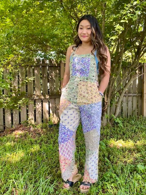 Blue Sky - Wholesale Overalls - Women's - 2227 Old School Overalls in Patchwork Rayon13