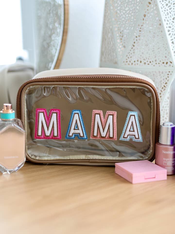 Cosmetica met doorzichtige voorkant - Mama (crème/bruin) voor wholesale door Jadelynn Brooke