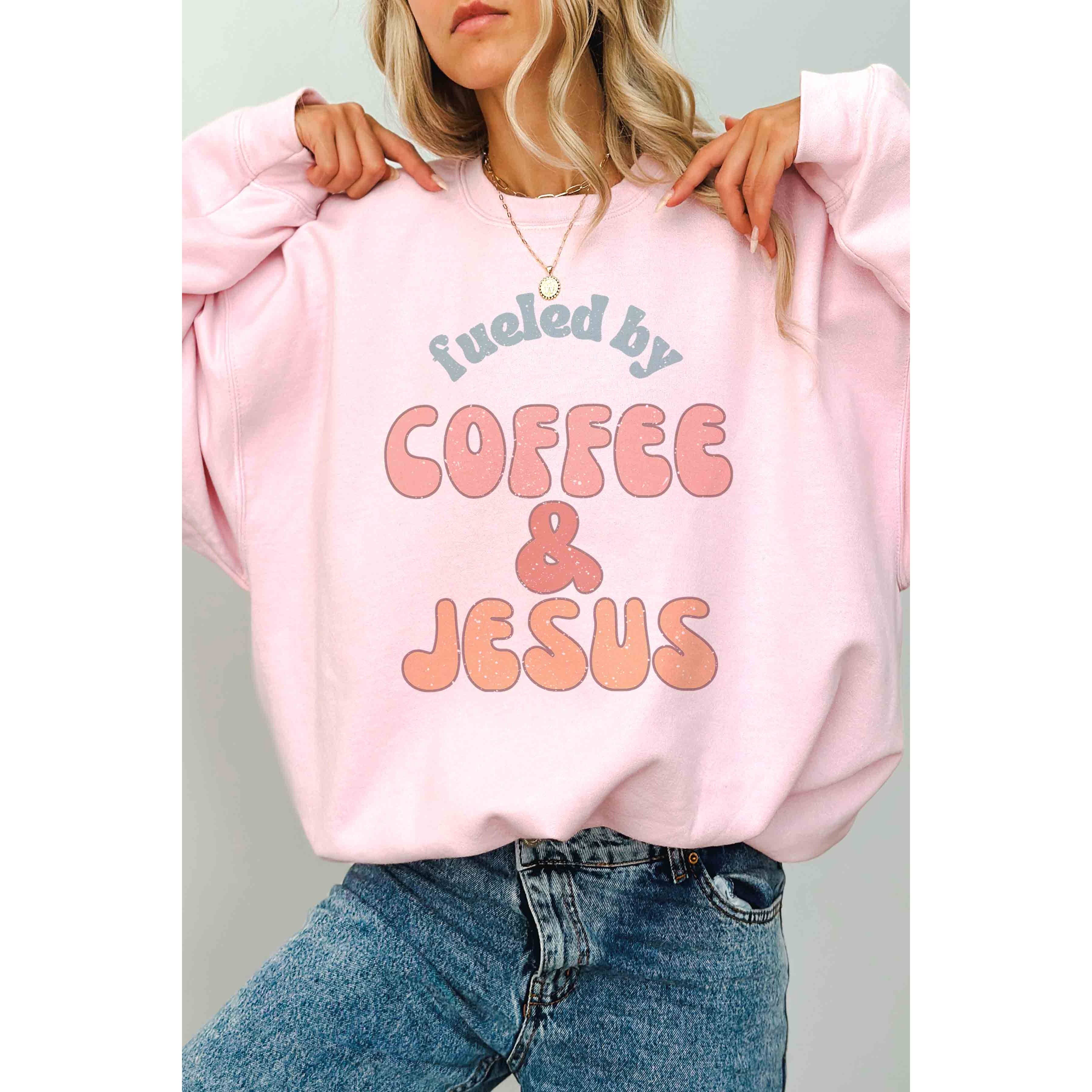BLUME & CO. – Engroshandel Grafisk Sweatshirt - Dame – DREVET AF KAFFE OG JESUS Oversize Grafisk Sweatshirt2