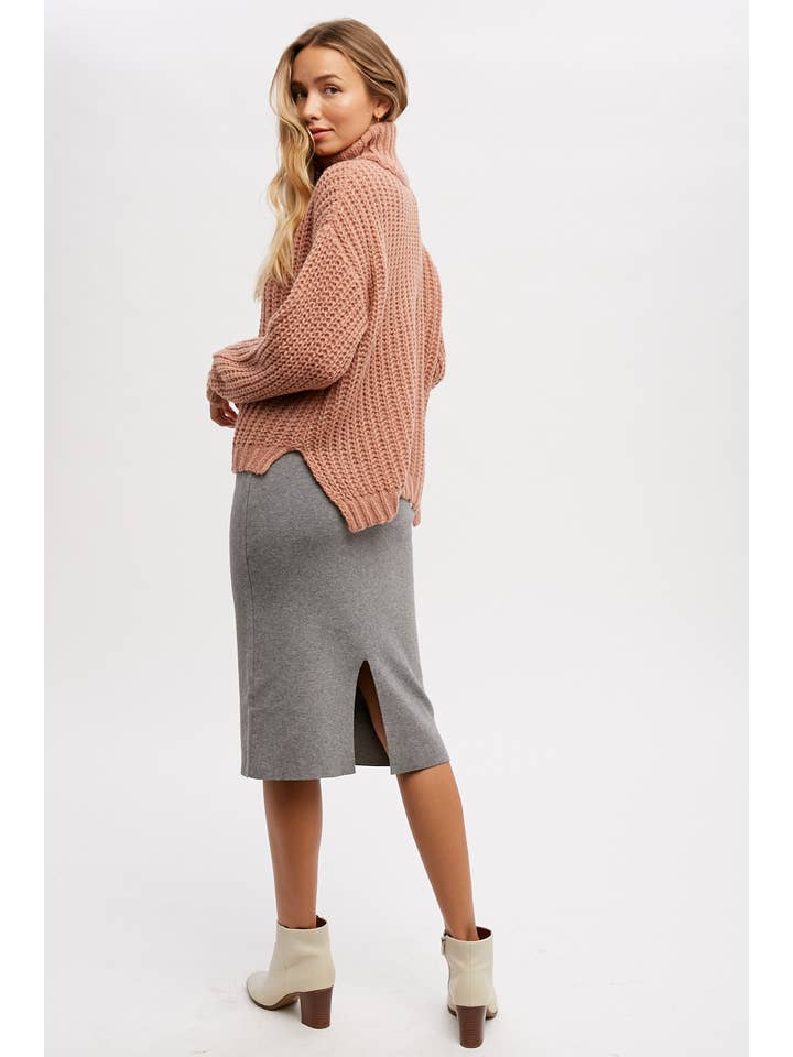 Bluivy - Wholesale Skirt - Women's - H LINE MIDI SWEATER SKIRT22