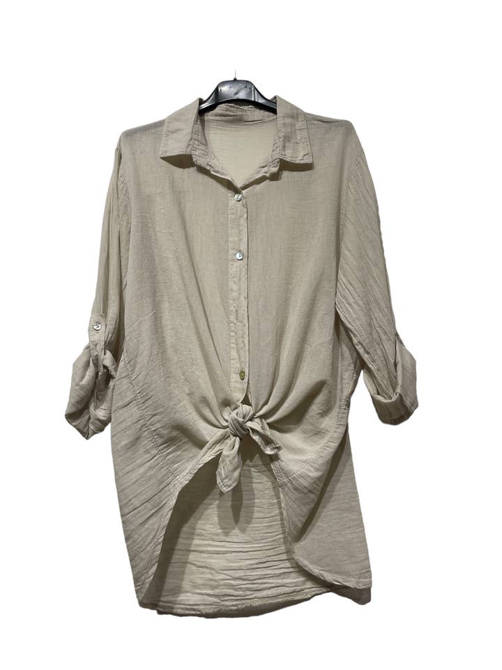 LINEN & COTTON HOUSE – wholesale Tröja med knappar – Dam – BUNDEN BOMULLSSKJORTA 42602 31