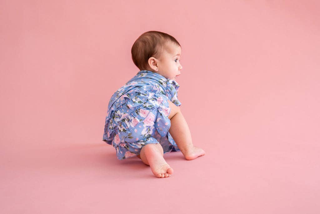 Laree + Co. - Wholesale Underwear/Diaper Cover - Baby - Lillian Floral Bamboo Ruffle Bummies4