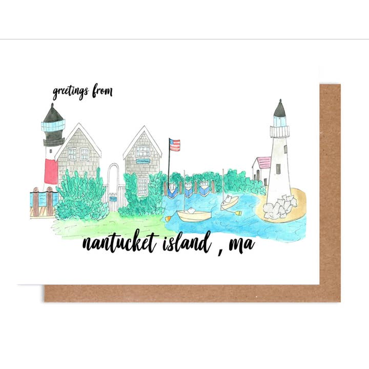 Greetings From Nantucket Island, MA for wholesale by Island Haus Co
