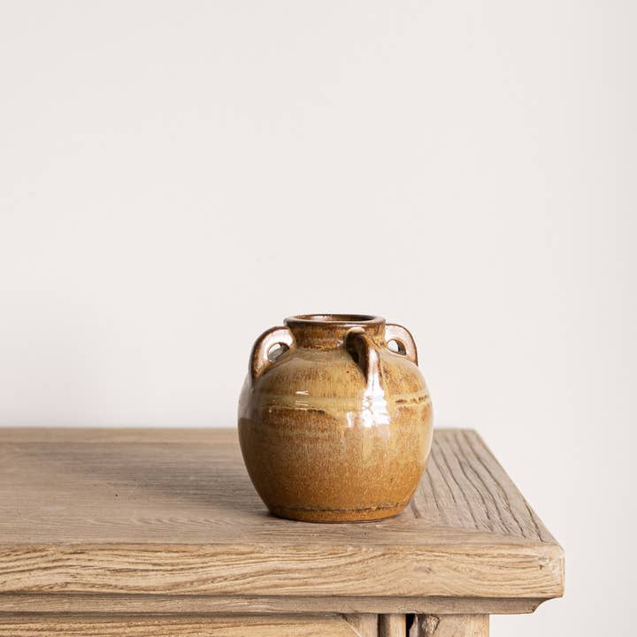 Luxe B Co - Wholesale Vase - Chevalier Cream Glazed Vase With Handles0