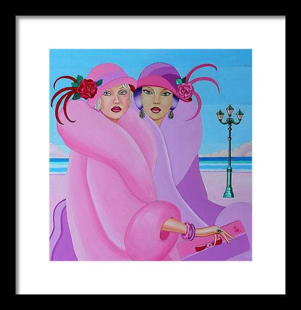 Sharon Tatem Fashion LLC - Wholesale Art Print - Palm Beach Pink Ladies - Framed Print8
