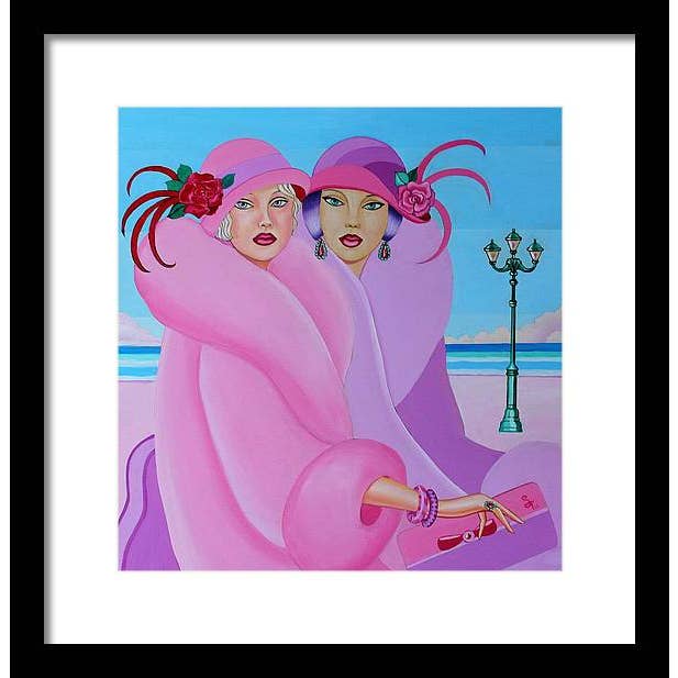Sharon Tatem Fashion LLC - Wholesale Art Print - Palm Beach Pink Ladies - Framed Print8