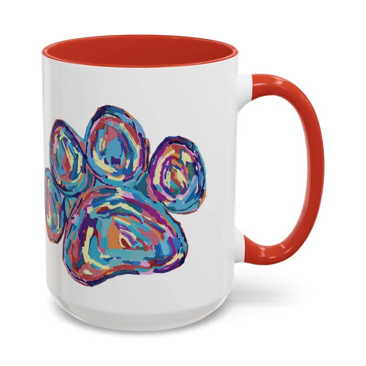 Canecas de Cerâmica Bicolor com Pegada de Pata por atacado de Blue Cava