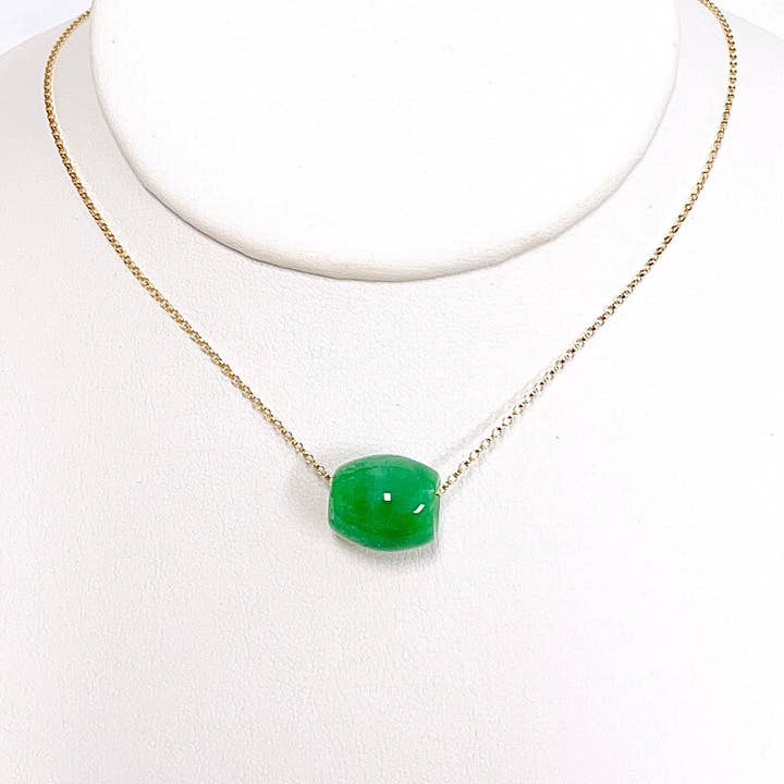 Collana KEA - perla di giada verde (N382) per la vendita all'ingrosso da parte di Maimoda Jewelry
