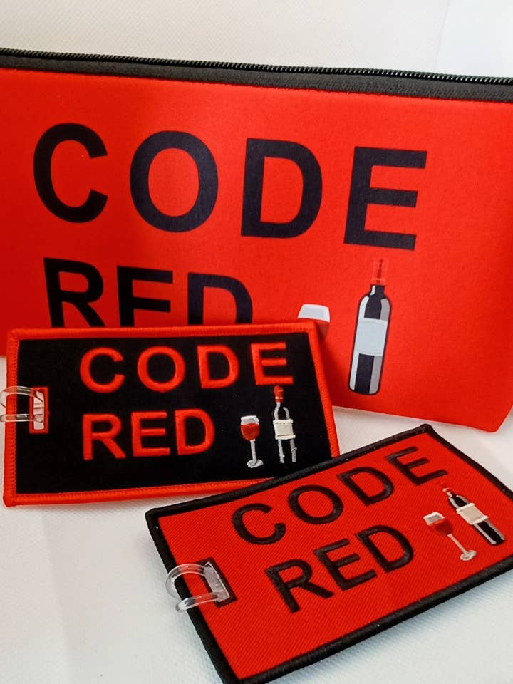 CODE RED ZIPPER BAG for wholesale by FUNNYBAGTAGS by Cukiegirl