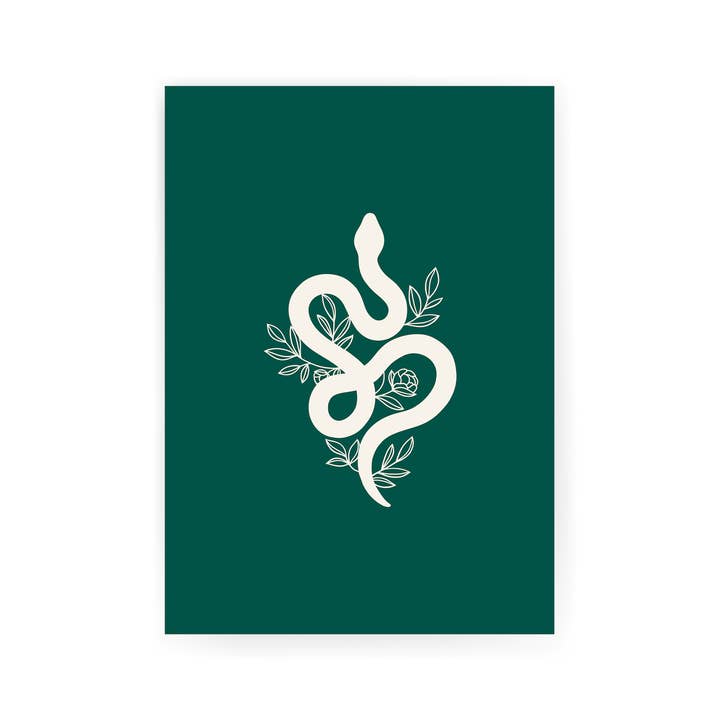 Serpent Illustrated Art Print for wholesale by Saskia Lucy