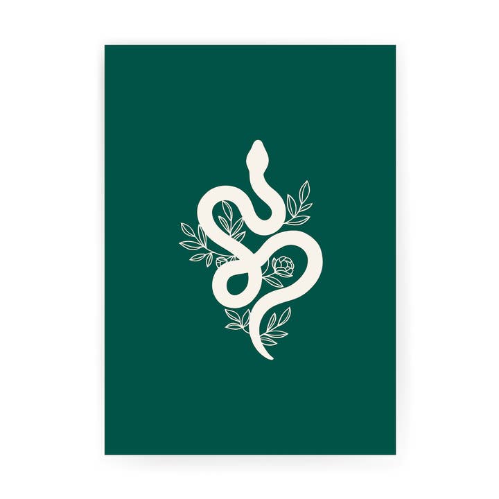 Serpent Illustrated Art Print for wholesale by Saskia Lucy