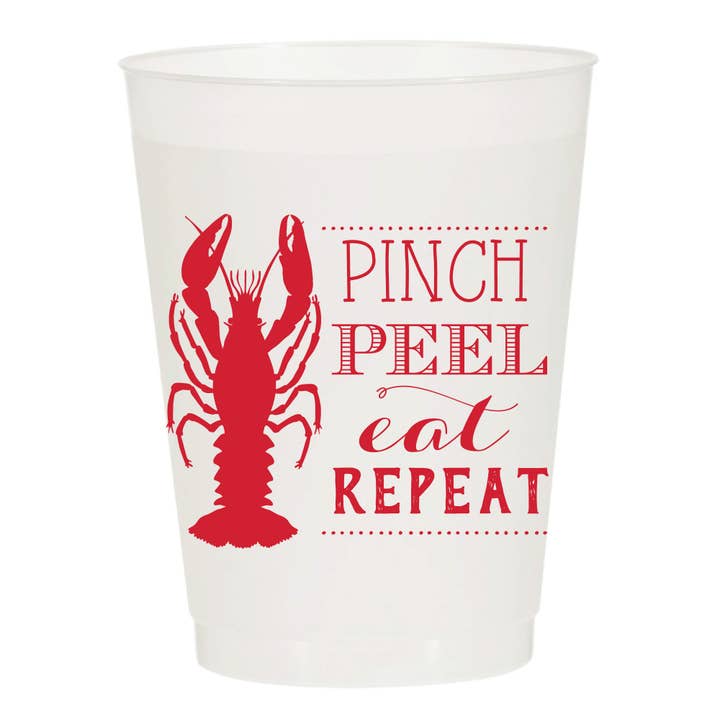 Pinch Peel Eat Repeat Crawfish Boil Frosted Cups- Boil for wholesale by Sip Hip Hooray