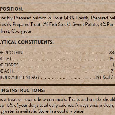 Celtic Connection Holistic Pet Food - Venta al por mayor Chuches - Perros - Golosinas de salmón con calabaza4